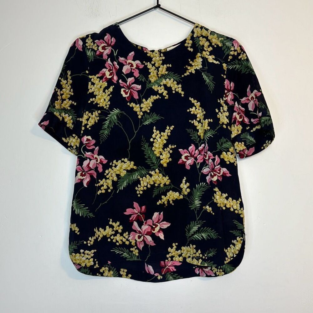 Whistles Silk Floral Short Sleeve Blouse 4